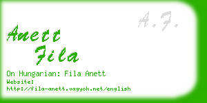 anett fila business card